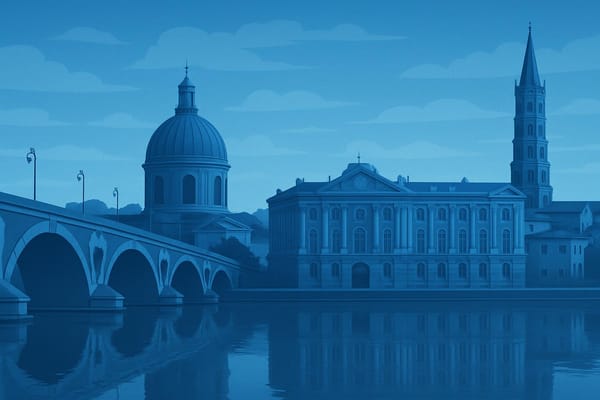 Must-see landmarks of Toulouse, France.