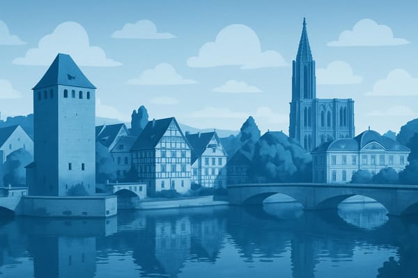 Must-see landmarks of Strasbourg, France.