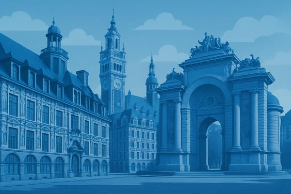 Must-see landmarks of Lille, France.