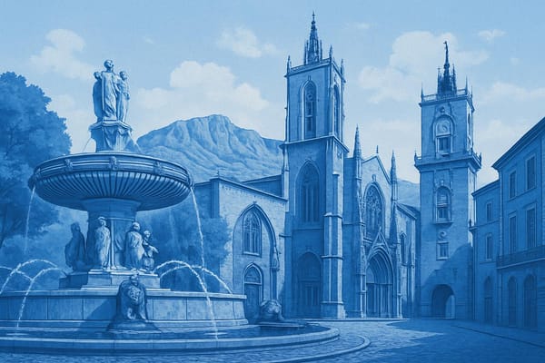 Must-see landmarks of Aix-en-Provence, France.