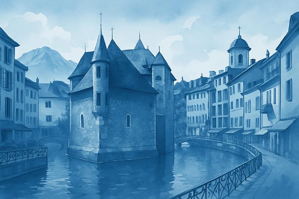 Must-see landmarks of Annecy, France.