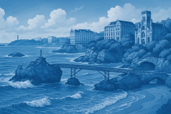 Must-see landmarks of Biarritz, France.