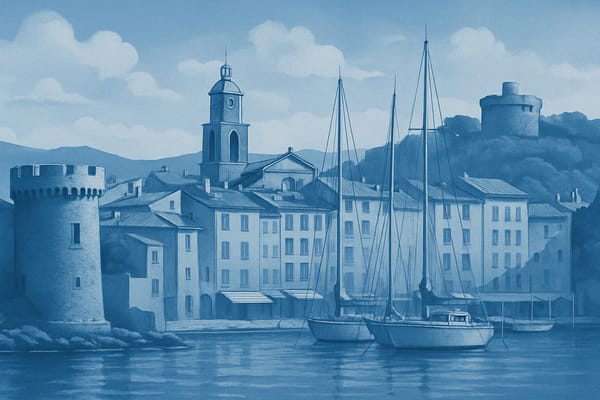 Must-see landmarks of Saint-Tropez, France.