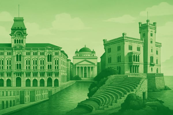 Must-see landmarks of Trieste, Italy.