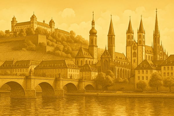 Must-see landmarks of Würzburg, Germany.