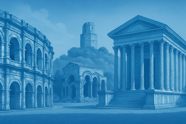 Must-see landmarks of Nîmes, France.