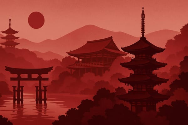 Must-see landmarks of Kyoto, Japan.
