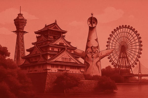 Must-see landmarks of Osaka, Japan.