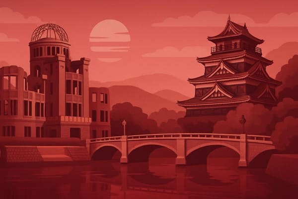 Must-see landmarks of Hiroshima, Japan.