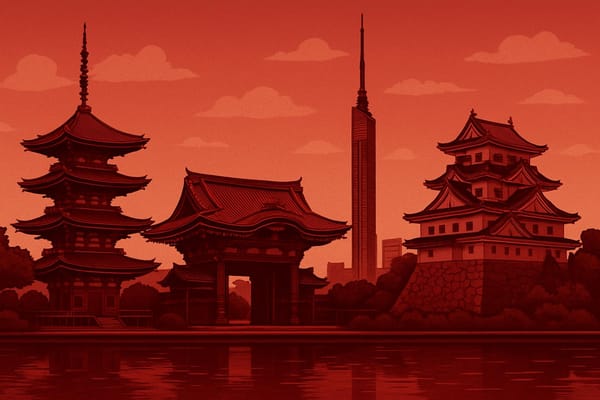 Must-see landmarks of Fukuoka, Japan.