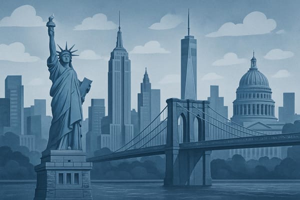 Must-see landmarks of New York City, USA.