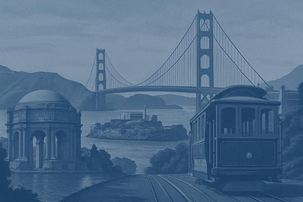 Must-see landmarks of San Francisco, USA.