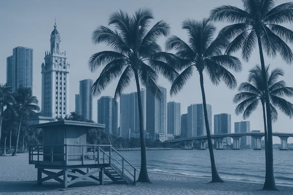 Must-see landmarks of Miami, USA.