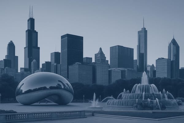 Must-see landmarks of Chicago, USA.