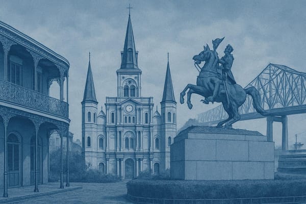 Must-see landmarks of New Orleans, USA.