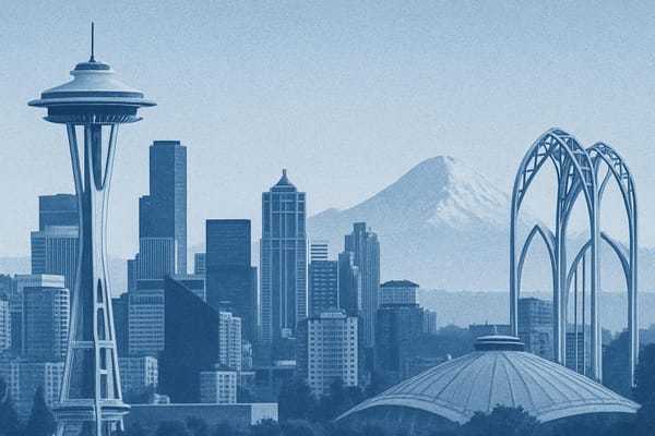 Must-see landmarks of Seattle, USA.