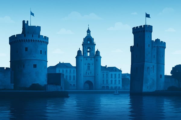 Must-see landmarks of La Rochelle, France.