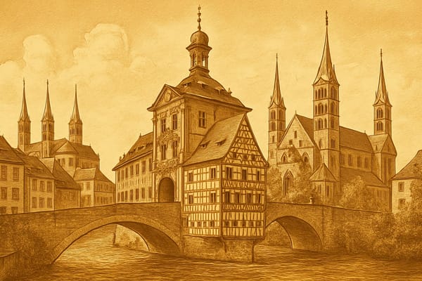 Must-see landmarks of Bamberg, Germany.