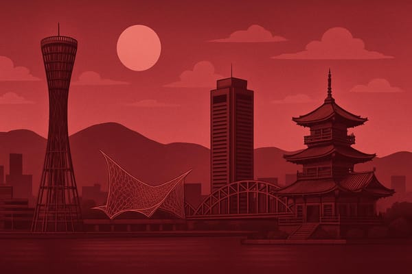 Must-see landmarks of Kobe, Japan.