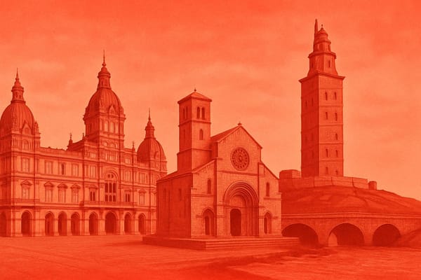 Must-see landmarks of A Coruña, Spain.