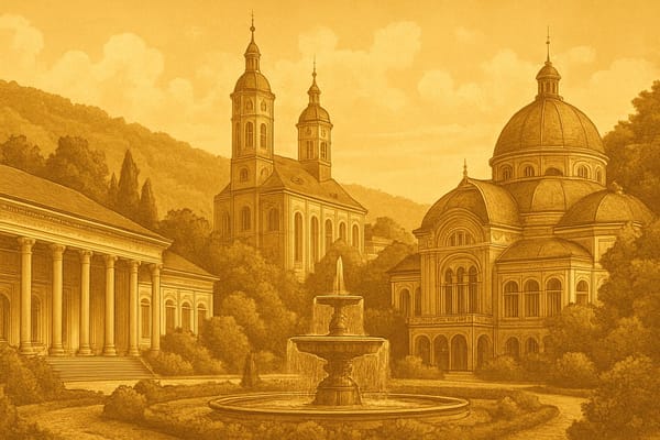 Must-see landmarks of Baden-Baden, Germany.