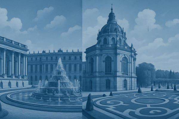 Must-see landmarks of Versailles, France.