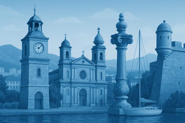 Must-see landmarks of Toulon, France.