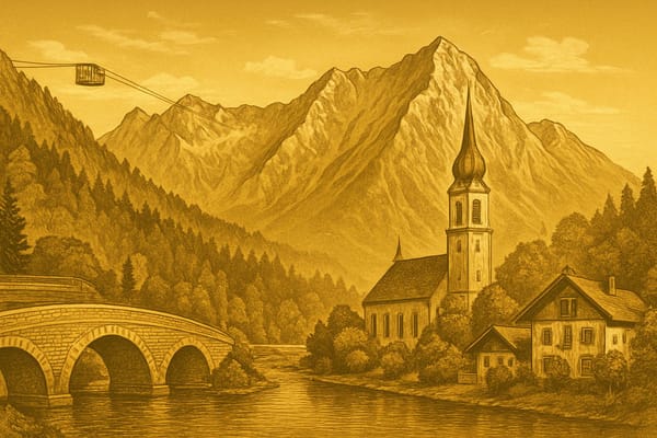 Must-see landmarks of Garmisch-Partenkirchen, Germany.