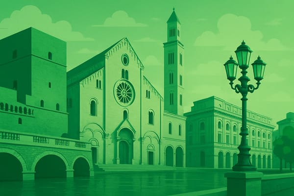 Must-see landmarks of Bari, Italy.