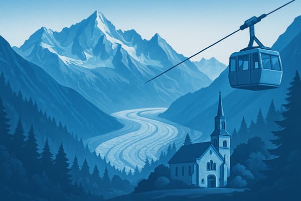 Must-see landmarks of Chamonix, France.