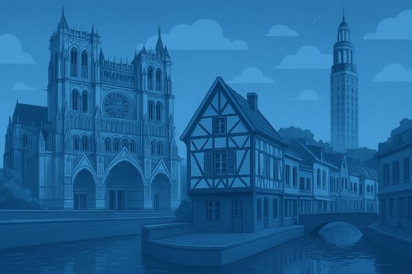 Must-see landmarks of Amiens, France.