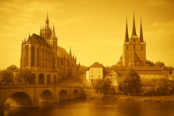 Must-see landmarks of Erfurt, Germany.