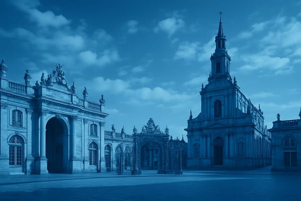 Must-see landmarks of Nancy, France.