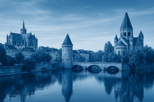 Must-see landmarks of Metz, France.