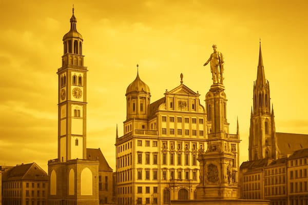 Must-see landmarks of Augsburg, Germany.