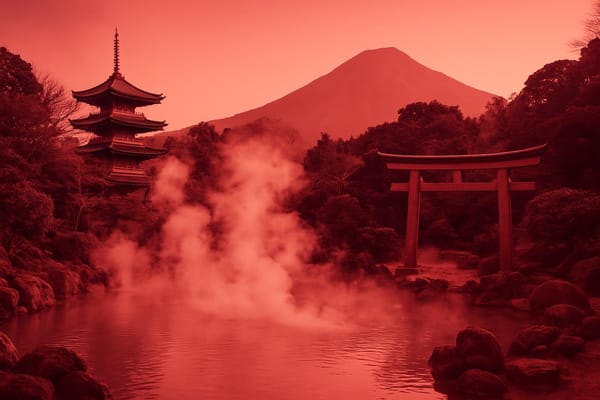 Must-see landmarks of Beppu, Japan.