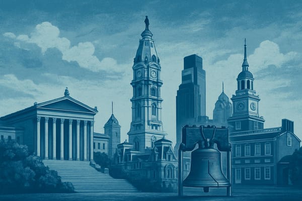 Must-see landmarks of Philadelphia, USA.