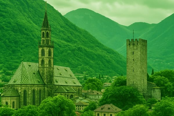 Must-see landmarks of Bolzano, Italy.