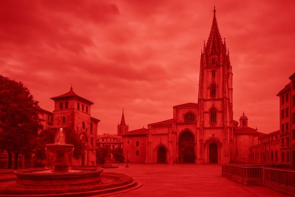 Must-see landmarks of Oviedo, Spain.
