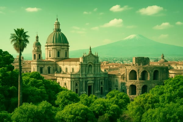 Must-see landmarks of Catania, Italy.