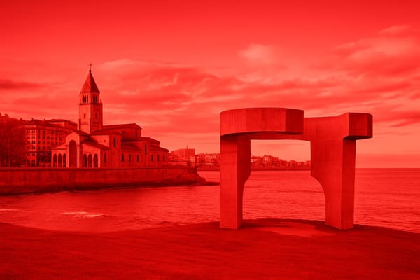 Must-see landmarks of Gijón, Spain.