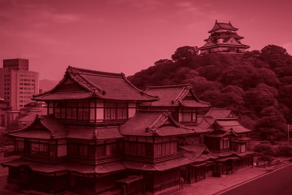 Must-see landmarks of Matsuyama, Japan.