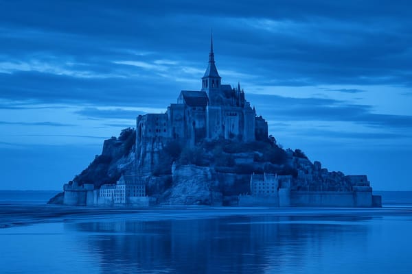 Must-see landmarks of Mont-Saint-Michel, France.